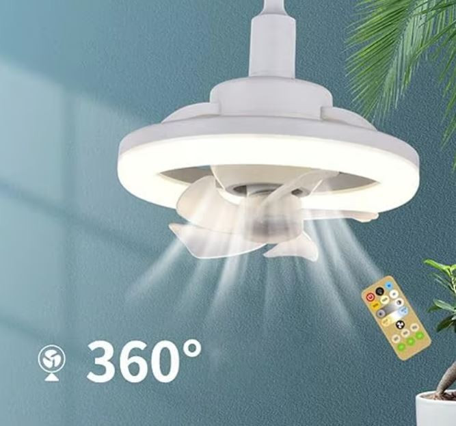 Moderný stropný ventilátor s LED svetlom E27 a diaľkovým ovládaním